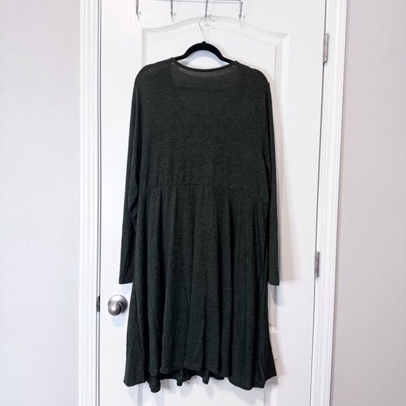 Torrid Super Soft Plush Green At The Knee Hacci Faux Wrap Dress Women’s Size 3X - Picture 9 of 11